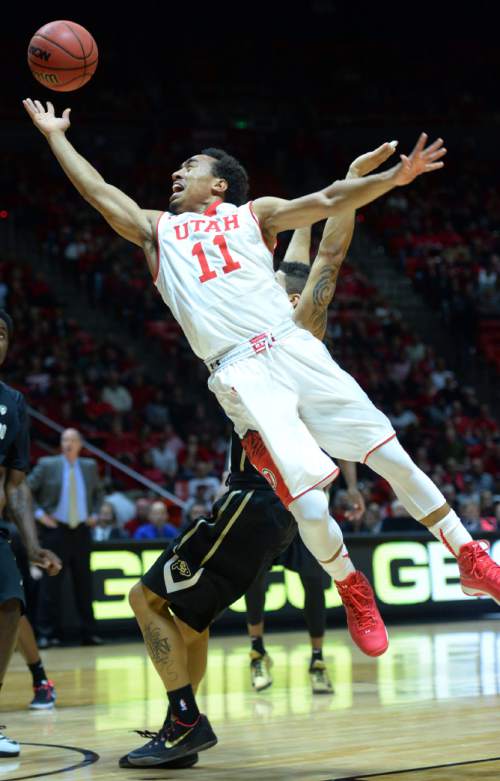 Steve Griffin  |  The Salt Lake Tribune


Utah Utes guard Brandon Taylor (11) stretches out as he tries to score during first half action in the Utah versus Colorado men's basketball game at the Huntsman Center in Salt Lake City, Wednesday, January 7, 2015.