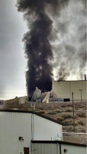 Courtesy of Box Elder County Sheriff
Fire at the Autoliv facility in Promontory, west of Brigham City and Corinne.