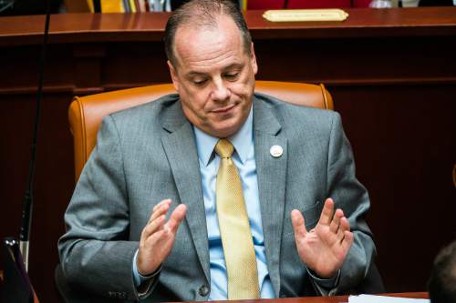 Chris Detrick  |  The Salt Lake Tribune
Rep. Brian M. Greene (R-Pleasant Grove) during the morning session at the Utah State Capitol Wednesday February 4, 2015.