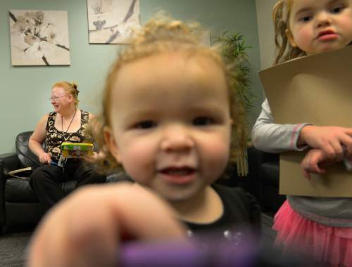 Leah Hogsten  |  The Salt Lake Tribune
l-r Crystal Spencer and her daughters Phoenix Anderson, 1,  and Sandra Anderson, 4, live at the Volunteers of America Adult Detoxification Center,  one of the many service organizations in Utah that receive funding through the Pamela Atkinson Homeless Trust Fund and helps those in need of drug and alcohol recovery. Utahns have the opportunity to support the trust fund through donations on their tax form. All donations to the fund go directly to service organizations that provide vital services to individuals and families experiencing homelessness.