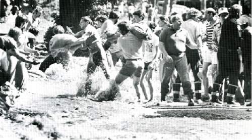 Salt Lake Tribune archives

Volunteer workers pass sandbags in an effort to control flooding in City Creek Canyon during the flood of 1983 in Salt Lake City.