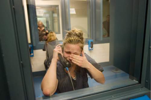 Kim Raff I Tribune File PHoto
Angela Hill becomes emotional while giving an interview during visiting hours at the Elko County Jail in Elko, Nevada on January 8, 2012.