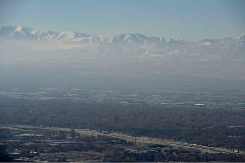 Leah Hogsten  |  The Salt Lake Tribune
The haze from an oncoming inversion creeps into the Salt Lake Valley Thursday, January 22, 2015.