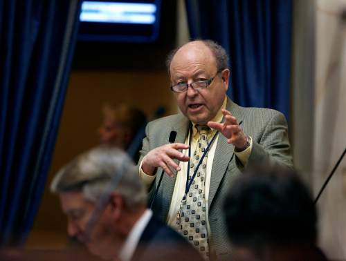 Scott Sommerdorf   |  Tribune file photo
Sen. Lyle Hillyard, R-Logan, argues that $1.5 million in state funds for Utah State University recruting for its sports teams is a sound economic-development project. Hillyard is the Senate budget chairman, so he wields a lot of clout on appropriations matters.