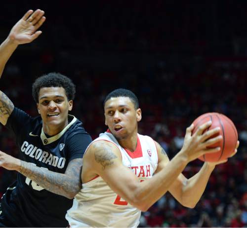 Steve Griffin  |  The Salt Lake Tribune


Utah Utes forward Jordan Loveridge (21) grabs a rebound away from Colorado Buffaloes guard/forward Dustin Thomas (13) during first half action in the Utah versus Colorado men's basketball game at the Huntsman Center in Salt Lake City, Wednesday, January 7, 2015.