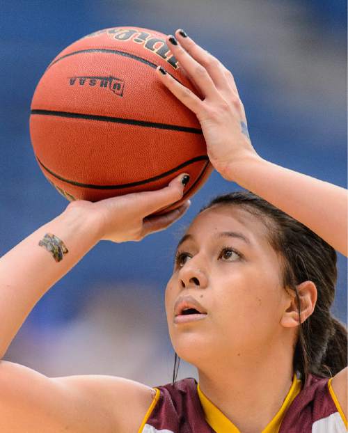 Trent Nelson  |  The Salt Lake Tribune
Mountain View's Paulani Tarawa (24) on the free-throw line as Mountain View faces Highland in the 4A state basketball tournament at Salt Lake Community College in Taylorsville, Tuesday February 17, 2015.