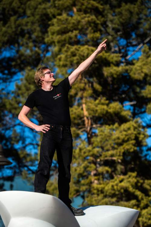 Chris Detrick  |  The Salt Lake Tribune
Cody Don Reeder, 22, poses for a portrait at Utah State University Tuesday February 17, 2015. Reeder, a geology major, is one of 100 people to make the latest cut in a nonprofit project to set up a neighborhood on Mars. About 202,500 people originally applied.
Mars One organizers contend they will send their first unmanned mission to Mars starting in 2018, and later send four-person crews departing every two years. The final colony will number about two dozen.