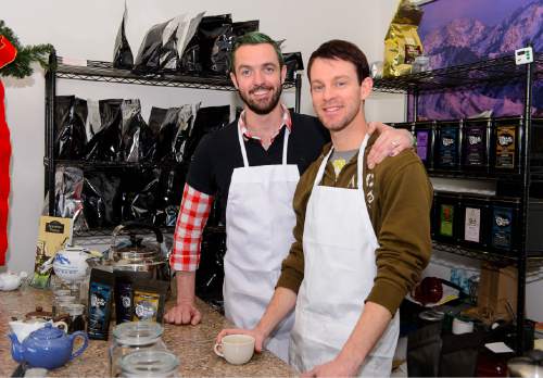 Trent Nelson  |  The Salt Lake Tribune
Michael Ferguson (left) and J. Seth Anderson are two graduate students who started blending and selling loose-leaf teas at The Downtown Farmers market and restaurants/shops around the Salt Lake Valley under the name The Queens' Tea.