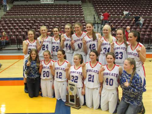 Tom Wharton  |  The Salt Lake Tribune 

The Panguitch girls basketball team won its second straight Class 1A girls title Saturday and completed its second straight unbeaten season, winning 54 games in a row.