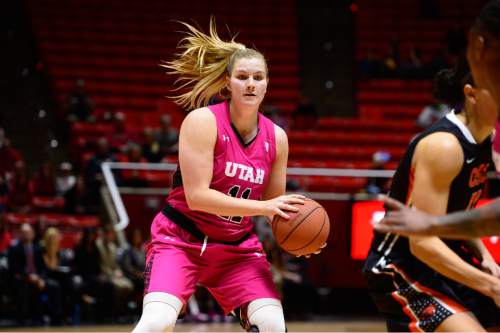Scott Sommerdorf   |  The Salt Lake Tribune
Utah Utes forward Taryn Wicijowski (11) played her last game as Oregon State defeated Utah 52-42, Sunday, Feb. 22, 2015.