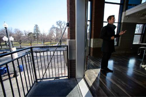 Trent Nelson  |  The Salt Lake Tribune
Micah Peters, CEO of Clearwater Homes, developer of the city-backed Broadway Park Lofts, a new, 82-unit downtown development on the north edge of Pioneer Park, in Salt Lake City. Thursday January 22, 2015.