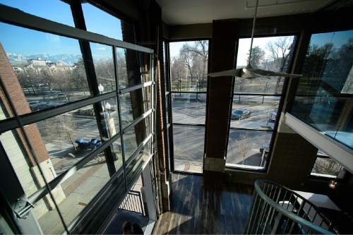 Trent Nelson  |  The Salt Lake Tribune
Broadway Park Lofts is a new, 82-unit downtown development on the north edge of Pioneer Park, in Salt Lake City. Thursday January 22, 2015.