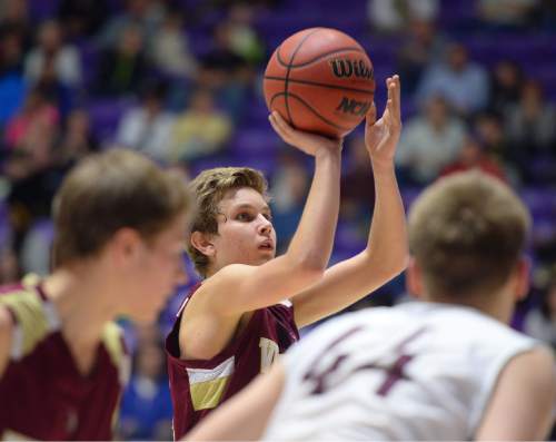 Steve Griffin  |  The Salt Lake Tribune

Viewmont's Jacob Walker (10) makes two critical free throws with seconds left on the clock during quarterfinals of the boy's 5A basketball state tournament game against Lone Peak at the Dee Event Center in Ogden, Wednesday, February 25, 2015.