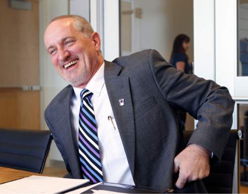 Al Hartmann  |  The Salt Lake Tribune
Westminster College named Brian Levin-Stankevich, chancellor at University of Wisconsin-Eau Claire, as its next president.  He stopped in Salt Lake City for a visit Tuesday March 27.