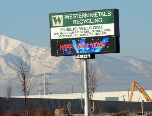 Salt Lake Tribune staff photo  |  The Salt Lake Tribune
The Utah Department of Environmental Quality cited Western Metals Recycling at 4221 W. 700 S. in Salt Lake City for allowing motor oil to drip out of scrap vehicles onto the ground and other violations.