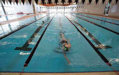 Rick Egan  |  The Salt Lake Tribune

Students swim laps in the swimming pool in the new George S. Eccles Student Life Center at the University of Utah, Thursday, February 26, 2015