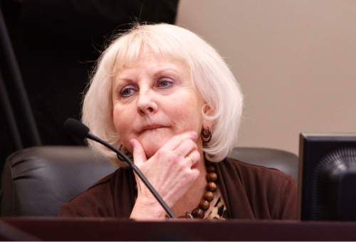 Leah Hogsten  |  The Salt Lake Tribune
Sen. Karen Mayne, D-West Valley City, member of the Utah Senate Economic Development and Workforce Services Committee during the discussion on SB177 to change the name of Legacy Highway to Leavitt Legacy Highway, Tuesday, March 5, 2013.