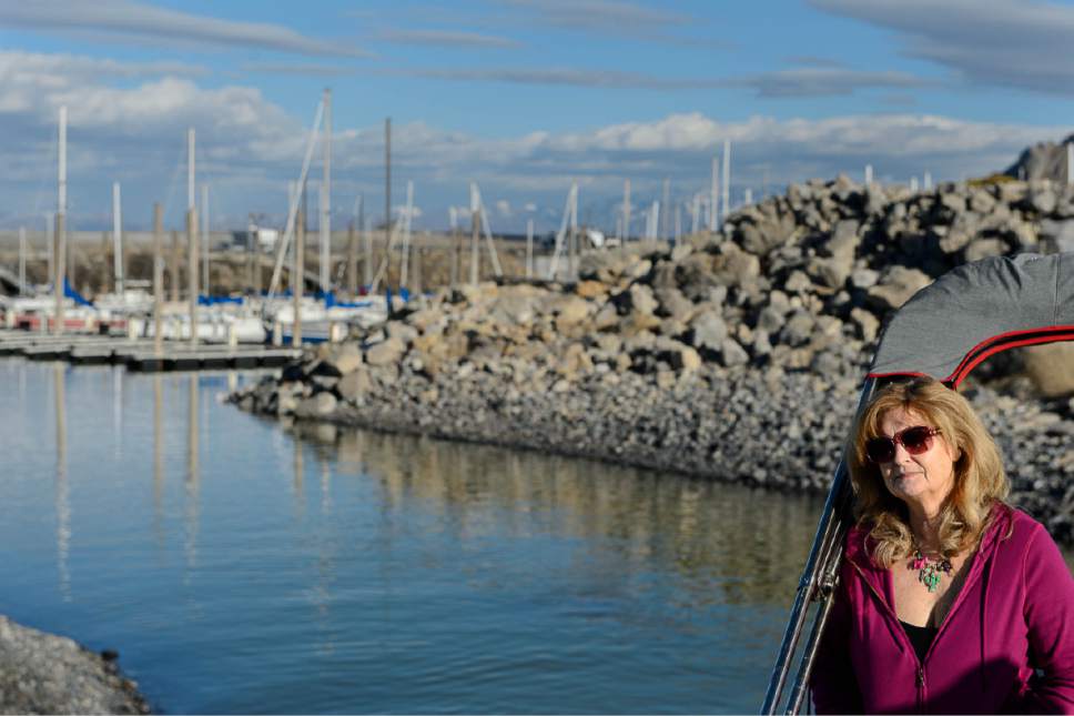 Trent Nelson  |  The Salt Lake Tribune
Great Salt Lake Yacht Club commodore Janet Robins at the Great Salt Lake marina in February 2015.