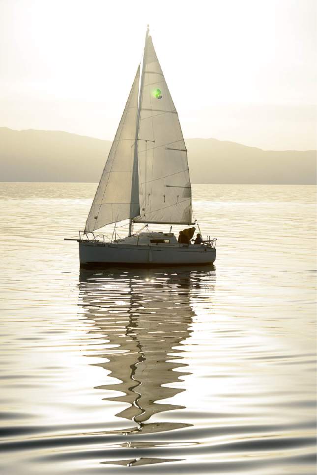 Trent Nelson  |  The Salt Lake Tribune
Bill Keshlear pilots his sailboat on the Great Salt Lake, Wednesday February 25, 2015. Without dredging the lake's marina, sailing will soon be impossible on Utah's largest body of water, putting an end to a century-old tradition.