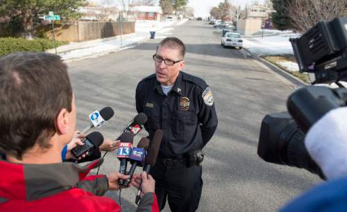 Rick Egan  |  The Salt Lake Tribune

Sandy police Sgt. Dean Carriger talks about the 37-year-old male that was found dead in his home after the 5 hour stand off, near 9200 South and Quail Hollow Drive in Sandy.  A  Thursday, March 5, 2015