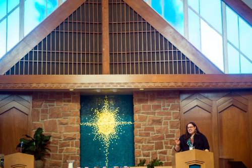 Chris Detrick  |  The Salt Lake Tribune
Kalani Tonga speaks during the Sunstone Symposium at the Community of Christ Church Saturday March 14, 2015.  This "Theology from the Margins Conference" was for Mormons to reflect on their experiences being people of color in the LDS Church.