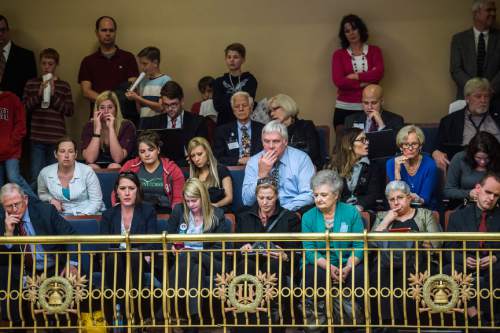 Chris Detrick  |  The Salt Lake Tribune
Citizens watch from the gallery in the Senate during the last night of the 2015 legislative session at the Utah State Capitol Thursday March 12, 2015.