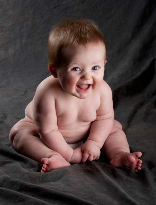 (Jaren Wilkey  |  BYU courtesy photo)
A new study from Brigham Young University shows parents can help prevent childhood obesity by creating eating habits that allow babies like Isaac Wilkey, seen here in a 2005 photo at 7 months old, to recognize their own internal hunger or full signals.