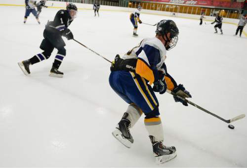 Francisco Kjolseth  |  The Salt Lake Tribune 
New York University squares off against Northern Arizona University in Division II club hockey where hundreds of college students from 16 schools around the nation spend untold sums to converge on Salt Lake City's Utah Ice Sheet for the ACHA National Championships.