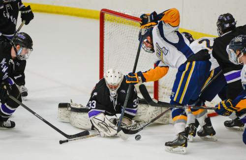 Francisco Kjolseth  |  The Salt Lake Tribune 
New York University squares off against Northern Arizona University in Division II club hockey where hundreds of college students from 16 schools around the nation spend untold sums to converge on Salt Lake City's Utah Ice Sheet for the ACHA National Championships.