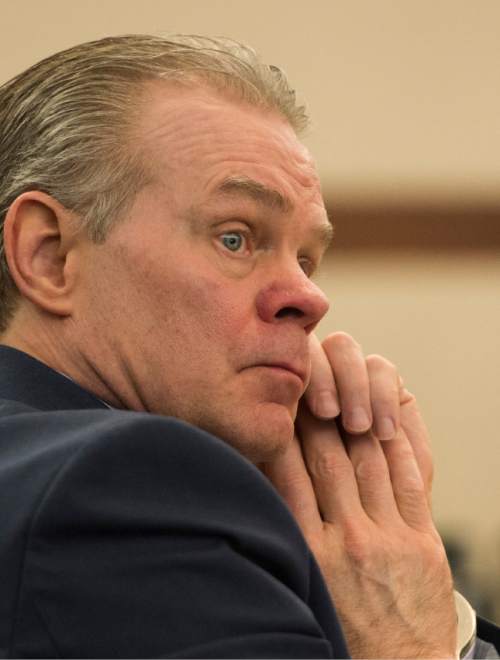 Rick Egan  |  The Salt Lake Tribune

Douglas Anderson Lovell, in court for the death penalty phase, in Judge Michael DiReda's 2nd District Court in Ogden, Friday, March 27, 2015.  Lovell, has been convicted of aggravated murder for kidnapping and killing 39-year-old Joyce Yost in 1985 to keep her from testifying against him in a rape case.