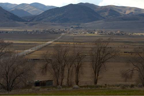 Leah Hogsten  |  The Salt Lake Tribune
One possible reservoir site to provide water to the long-planned and highly criticized Bear River Project is the Malad River Valley located at 24000North near Washakie, Utah, just south of the Idaho border that is a tributary to the Bear River.