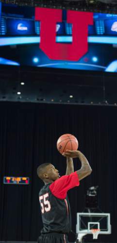 Steve Griffin  |  The Salt Lake Tribune

Utah Utes guard Delon Wright (55) shoots jumpers during practice on the NRG Stadium court prior to the Utes' 2015 NCAA Men's Basketball Championship Regional Semifinal game against Duke in Houston, Thursday, March 26, 2015.