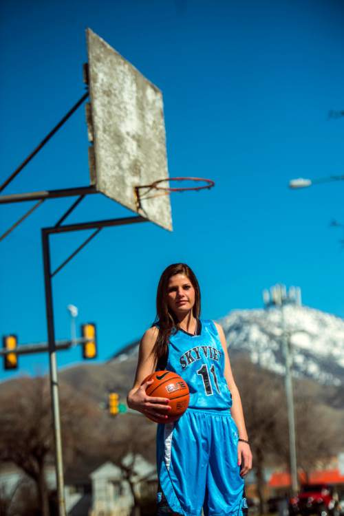 Chris Detrick  |  The Salt Lake Tribune
Sky View's Lindsey Jensen poses for a portrait in Smithfield Tuesday March 10, 2015. Jensen is The Salt Lake Tribune's Most Valuable Girls Basketball Player.