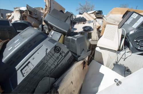 Rick Egan  |  The Salt Lake Tribune
 Stone Castle Recycling illegally moved thousands of old televisions to this lot in Clearfield around the time the Utah Department of Environmental Quality cited the company for various violations at its warehouse. Friday, March 20, 2015.