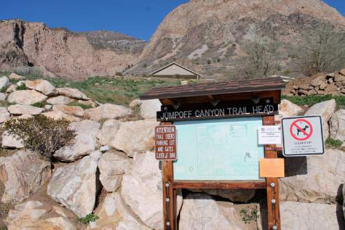 Jessica Miller  |  The Salt Lake Tribune
The trailhead of Jump-off Canyon in Ogden. April 4, 2015.