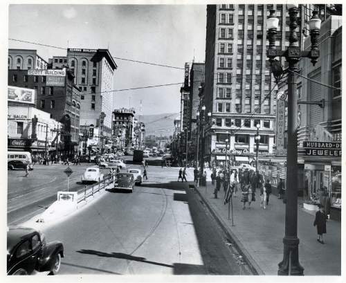 Tribune file photo

A view of Main Street in Salt lake City on May 8, 1945, the day Allied forces accepted the surrender of Nazi Germany.