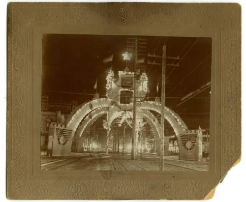 Tribune file photo

This arch at the intersection of 200 S Main in Salt Lake City was used to to honor Utah soldiers coming home from the Spanish-American War in 1898.