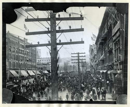 Tribune file photo

A huge parade is held for Utah soldiers returning home from the Spanish-American War in 1898.