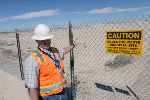 Al Hartmann  |  The Salt Lake Tribune 
David Squires, general manager of Clive Operations for EnergySolutions, stands next to an area ready to accept large quantities of depleted uranium.   The Utah Department of Environmental Quality is finalizing its regulation for how this waste will be processed.