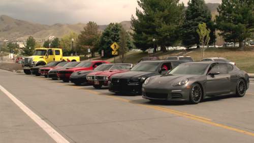 A screen shot from the Ute Fast/Ute Furious video posted by Utah Football on vimeo.
