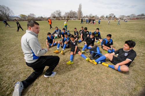 Trent Nelson  |  The Salt Lake Tribune
Soccer coach Tyler Stockstill founded the Utah Development Academy in 2012 to help youth develop character, health, and academic leadership through soccer. The UDA is online at http://udasoccer.org. Saturday March 14, 2015.