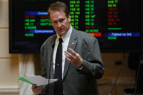 Chris Detrick |  Tribune file photo
Sen. Mark Madsen, R-Saratoga Springs, proposed establishing a network of marijuana greenhouses and dispensaries in Utah to be used for medicinal purposes. The bill failed by one vote in 2015.