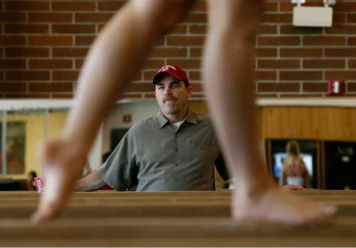 Chris Detrick  |  Tribune file photo
Utah gymnastics coach Greg Marsden watches during a practice in 2006.