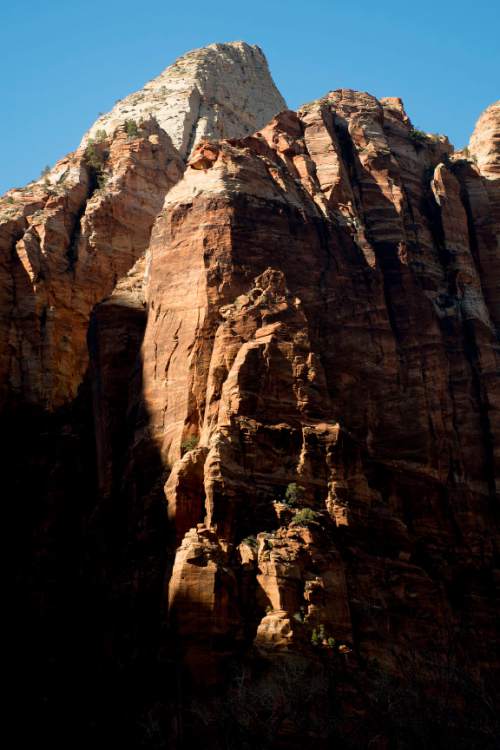 Jeremy Harmon  |  The Salt Lake Tribune

A rock formation at Zion National Park on Saturday, March 7, 2015