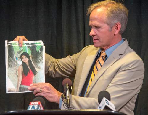 Rick Egan  |  The Salt Lake Tribune

Ed Smart speaks at a press conference along for help in the search for missing Provo woman, 26-year-old, Elizabeth Elena Laguna-Salgado, who was last seen April 16. Friday, April 24, 2015. Salgado is Elena's uncle.