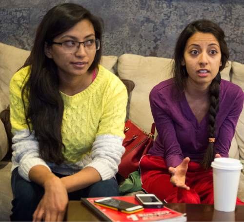 Rick Egan  |  The Salt Lake Tribune

Romika Maharjan, and Aarati Ghimire discuss ideas of how the local community can help the earthquake victims in Nepal, during an emergency meeting of the Nepalese Association,  in light of the earthquake, Saturday, April 25, 2015.