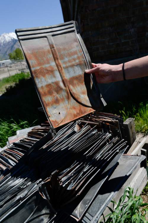 Francisco Kjolseth  |  The Salt Lake Tribune 
Old decorative panels could be repurposed as the site of the historical Ogden Stockyards is redeveloped to create a business park for new companies, likely outdoor industries.