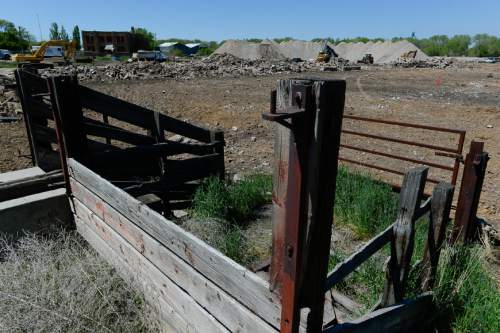 Francisco Kjolseth  |  The Salt Lake Tribune 
Efforts are underway to restore the historical Exchange Building and the former Ogden Stockyards where a few livestock platforms remain as crews remove and crush concrete to make room for a new business park.