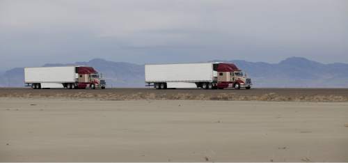 Courtesy  |  Peloton Technology

Trucks follow each other closely to draft off each other to save fuel and cut emissions. New technology to allow such platooning by trucks communicating with each other will soon be tested on rural Utah highways, thanks to a new bill.
