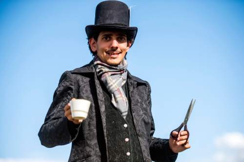 Chris Detrick  |  The Salt Lake Tribune
Kyle Hess as 'The Mad Hatter' at the The Utah Renaissance Festival & Fantasy Faire in Marriott-Slaterville Saturday May 2, 2015.  It opened Friday and continues 10 a.m.-6 p.m. on Saturday and Sunday. It will be open every Friday, Saturday and Sunday through May 24.